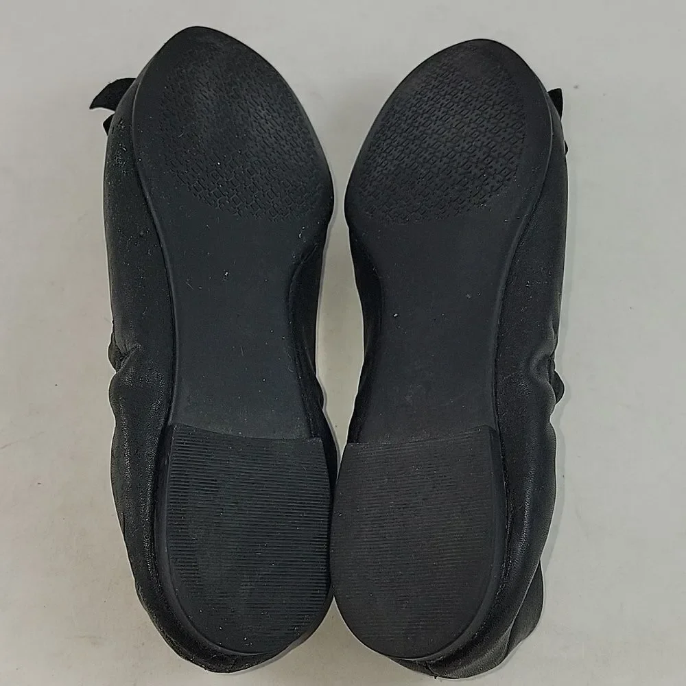 Tory Burch Black‎ Leather Blossom Ballet Flats